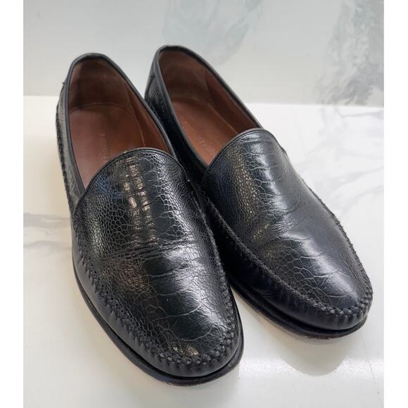 Johnston & Murphy Croc Embossed Leather Loafers Mens 10 Dress Office WORK main image 10